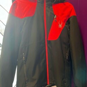 Spyder Men's Black Jacket with Red Accents